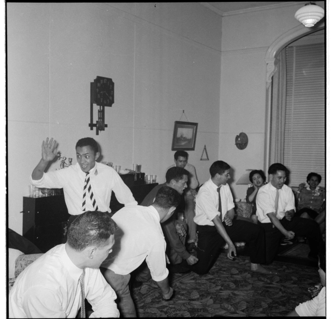 Ngati Poneke Young Maori Club attend a party, Wellington