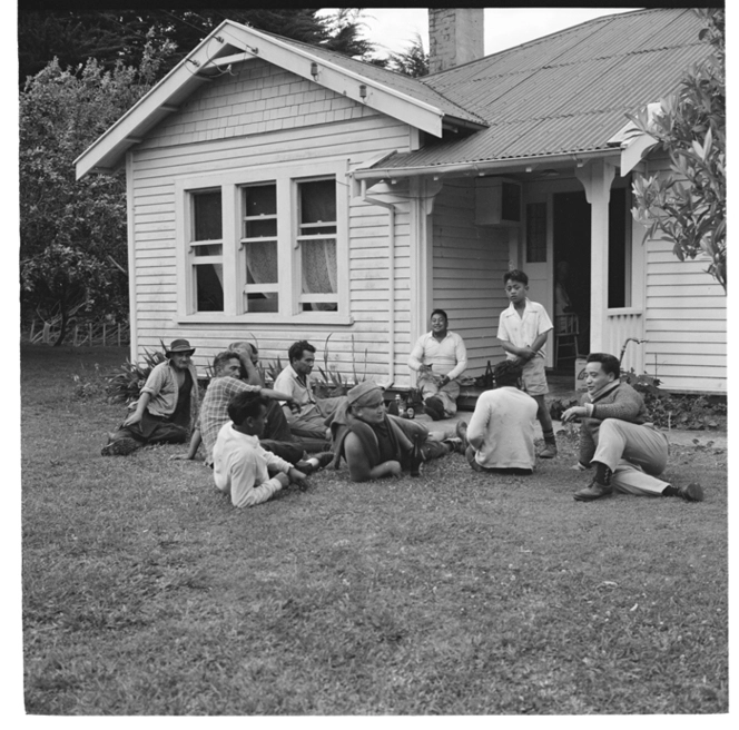 Gathering after a tangi, Ruatoria