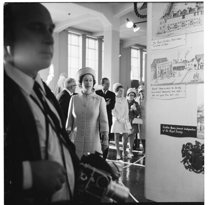 Visit of Queen Elizabeth II with Princess Anne to the Dominion Museum in Wellington