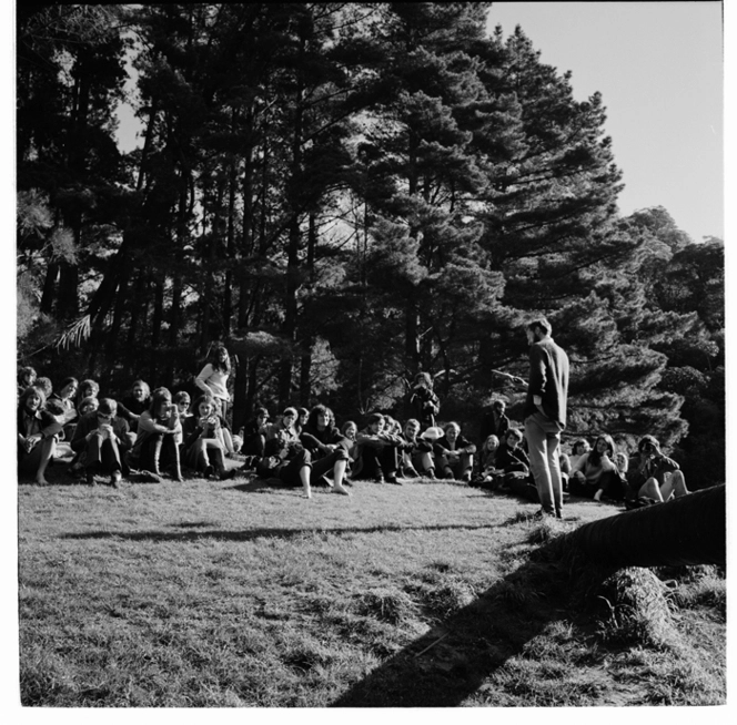 Students' Arts Festival, Wellington, 1970. Picnicking in Wilton's Bush
