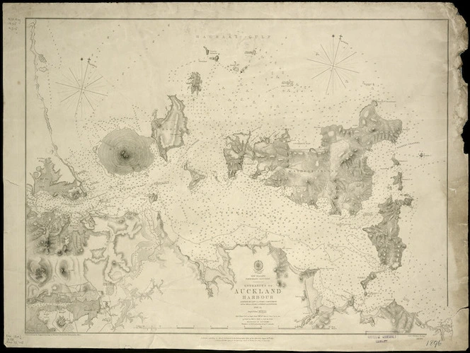Auckland Harbour / surveyed by Captn. J.L. Stokes, Commr. B. Drury ... 1848-55 ; engraved by J.& C. Walker.