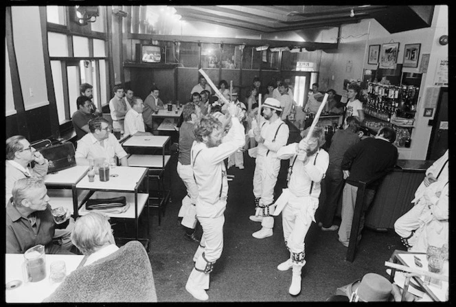Morris Dancers performing at the Britannia Hotel, Wellington - Photograph taken by Greg King