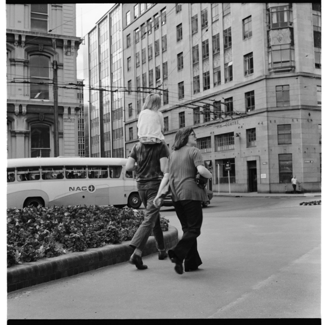 Scenes in Jervois Quay, Post Office Square, and Customghouse Quay, Wellington, 1973.