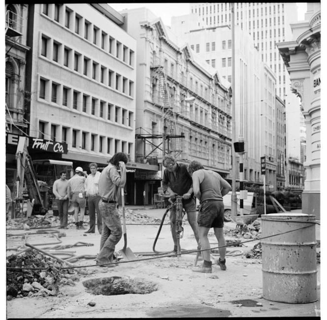 Bank of New Zealand building under construction, Wellington, 1974.