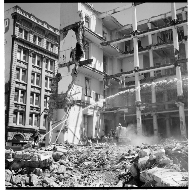 Demolition of the Wellington General Post Office, 1974.