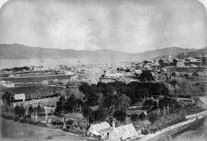 View of Thorndon, from Wadestown, with Grant Road in the foreground