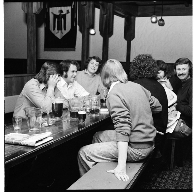 Inside a bar in Wellington, probably the Shamrock Hotel