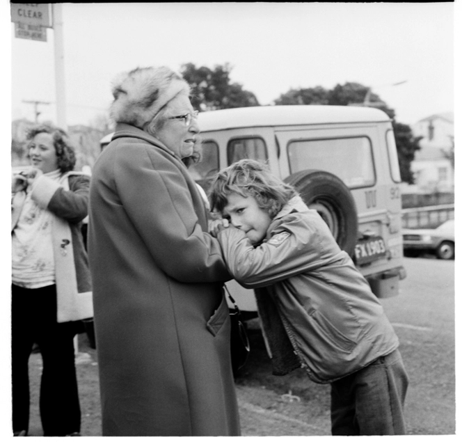 Scenes on the street outside the 1975 World Trade Fair, Wellington