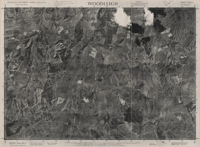 Woodleigh / this mosaic compiled by N.Z. Aerial Mapping Ltd. for Lands and Survey Dept., N.Z.