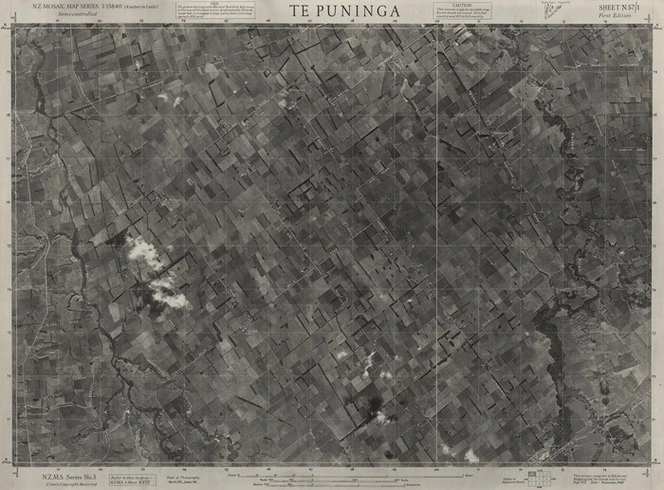 Te Puninga / this mosaic compiled by N.Z. Aerial Mapping Ltd. for Lands and Survey Dept., N.Z.