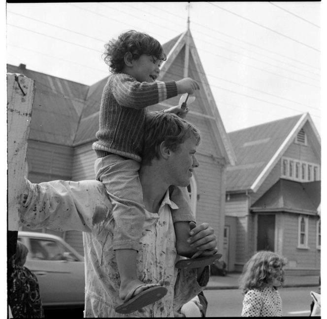 Parade of people in fancy dress in Newtown, Wellington