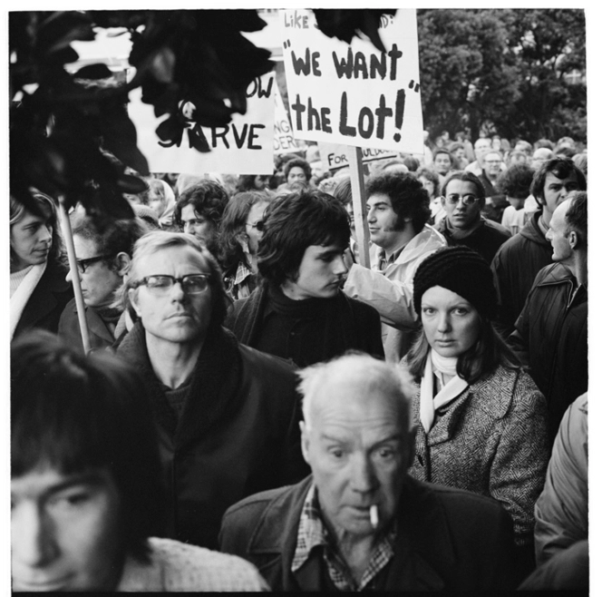 Wellington Trades Council workers demonstration against wage controls and wage freeze