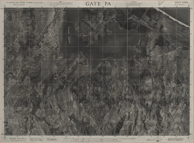 Gate Pa / this mosaic compiled by N.Z. Aerial Mapping Ltd. for Lands and Survey Dept., N.Z.