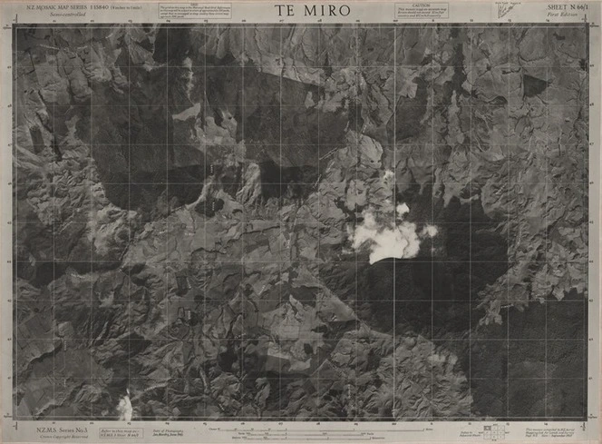 Te Miro / this mosaic compiled by N.Z. Aerial Mapping Ltd. for Lands and Survey Dept., N.Z.