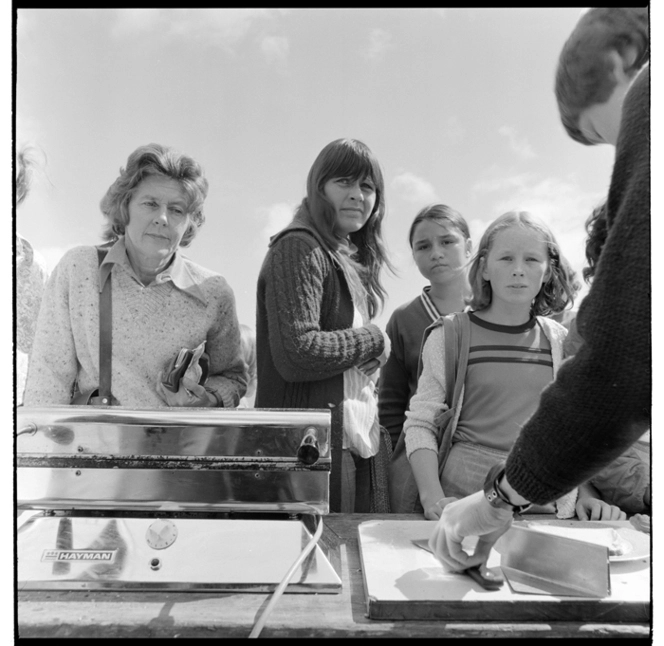 Ghuznee Street, and, people watching an unidentified event, possibly at Ben Burn park in Karori