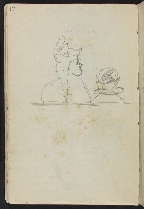 Hodgkins, Frances Mary 1869-1947 :[Preliminary sketch of members of church congregation. ca 1890]