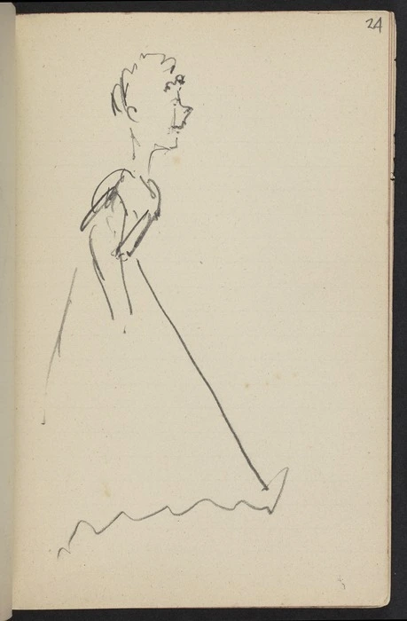 Hodgkins, Frances Mary 1869-1947 :[Woman stepping forward. ca 1890]