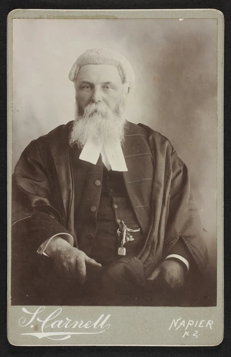 Portrait of Sir Robert Stout in legal dress