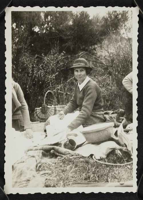Agnes Isobel Stout at a picnic