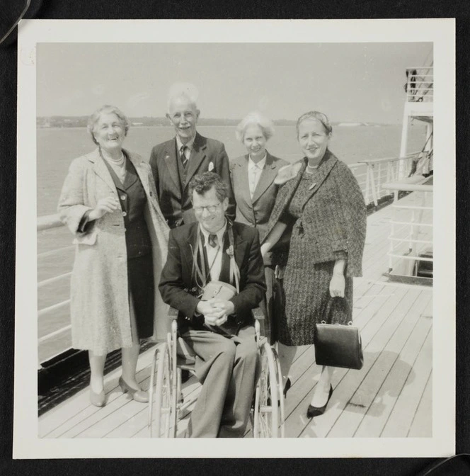 John David Stout and family group on boat