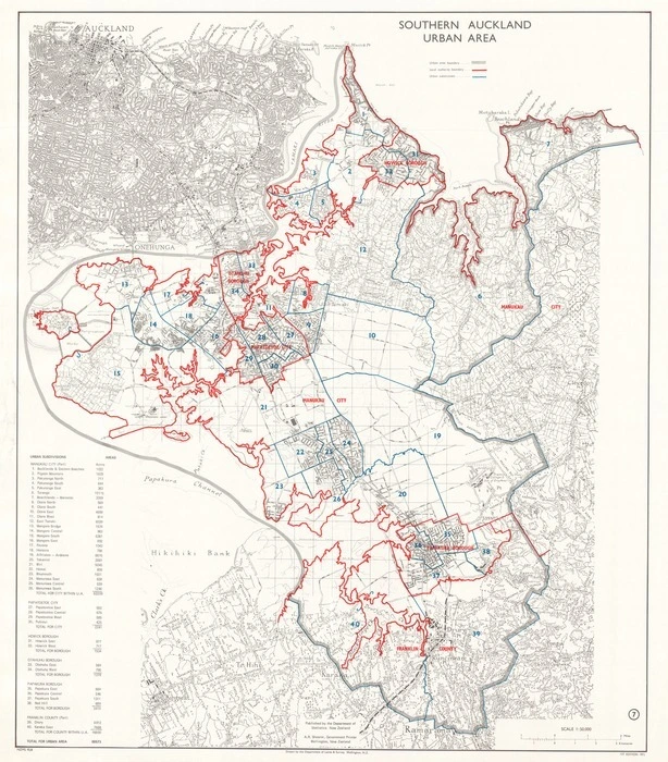 Southern Auckland urban area / drawn by the Department of Lands & Survey, Wellington N.Z.