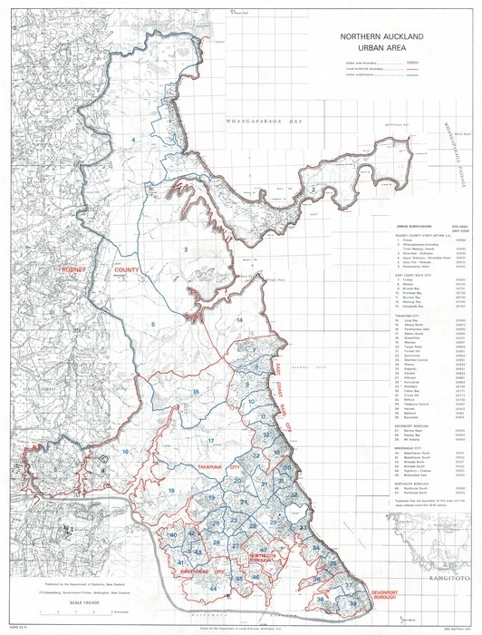 Northern Auckland urban area / Drawn by the Department of Lands & Survey, Wellington, N.Z.