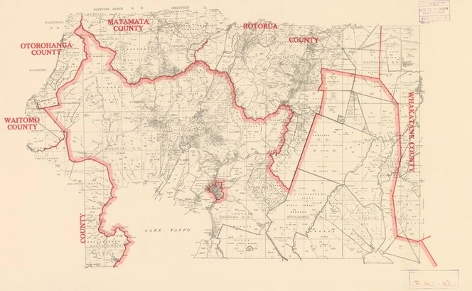 Map of Taupo County.