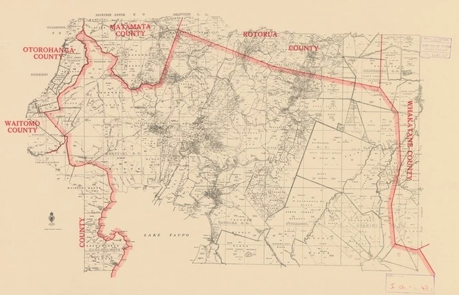 Map of Taupo County.