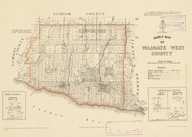Index map of Waimate West County.