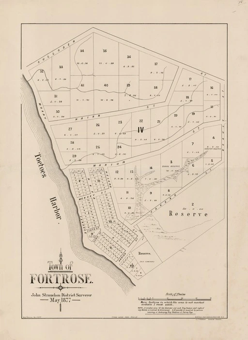 Town of Fortrose / John Strauchon, District Surveyor ; W.J. Percival, del.
