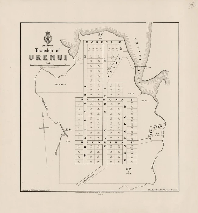Township of Urenui / S.P. Smith, surveyor, April 1871 ; drawn by T.M. Grant, September 1880.