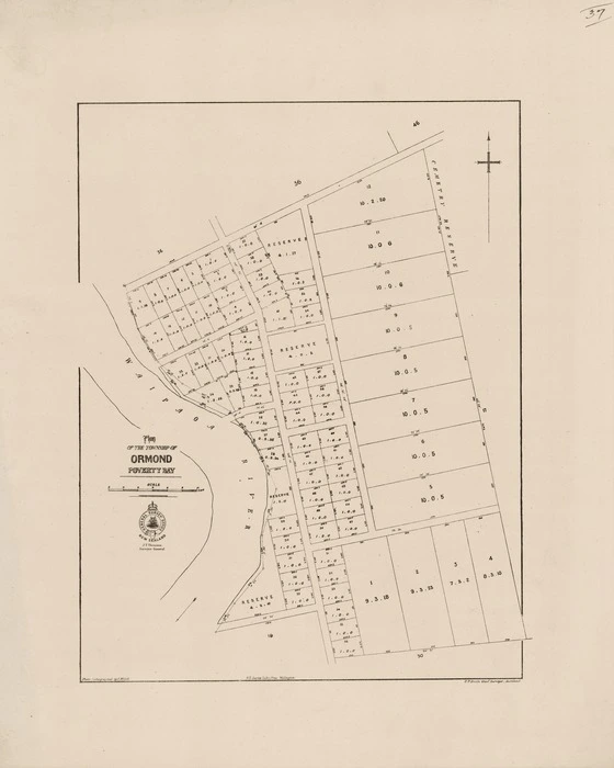 Plan of the township of Ormond, Poverty Bay / photo-lithographed by A. McColl.