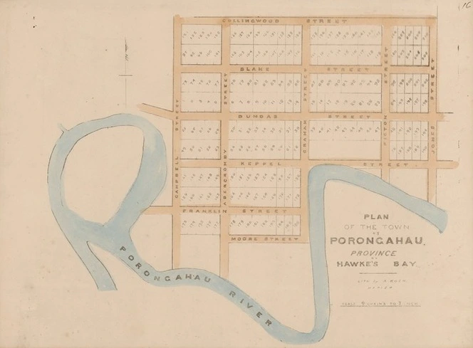 Plan of the Town of Porongahau : province of Hawke's Bay / Lith by A. Koch.