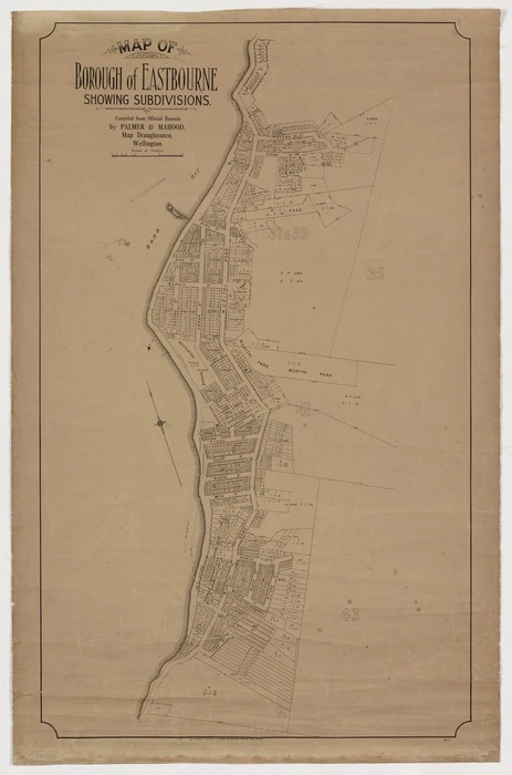 Map of Borough of Eastbourne showing subdivisions / compiled from official records by Palmer & Mahood.