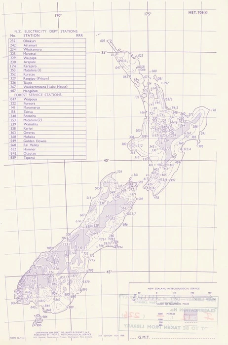 General purpose meteorological plotting chart of New Zealand / drawn by the Dept. of Lands & Survey, N.Z.