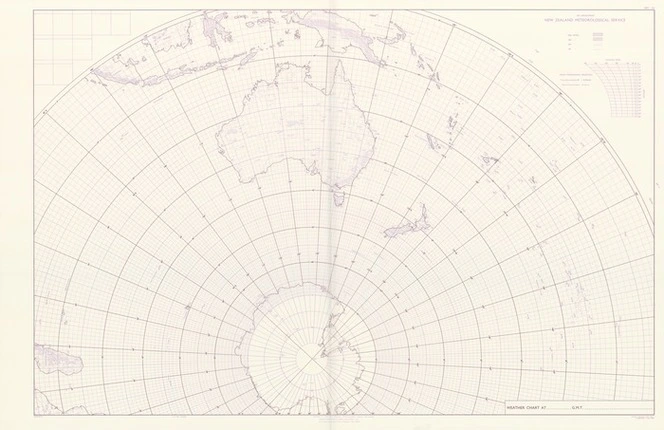 Weather chart at...G.M.T.... : [Oceania, Australasia, Antarctica, Indian Ocean] / drawn by the Dept. of Lands and Survey, N.Z.