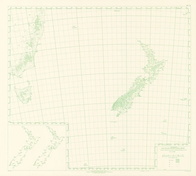 Map of meteorological stations in New Zealand and eastern Australia / drawn by the Lands and Survey Dept., N.Z.