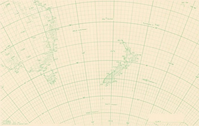 Map of meteorological stations in the South Pacific / drawn by Lands & Survey Dept.