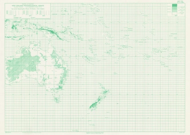 Upper air data plotting chart of Oceania : chart at ___ G.M.T. ___ / drawn by the Dept of Lands & Survey, N.Z.