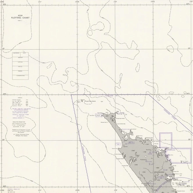 ASW plotting chart sheet 3 : [Upper North Island New Zealand].