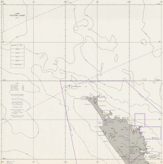 ASW plotting chart sheet 3 : [Upper North Island New Zealand].