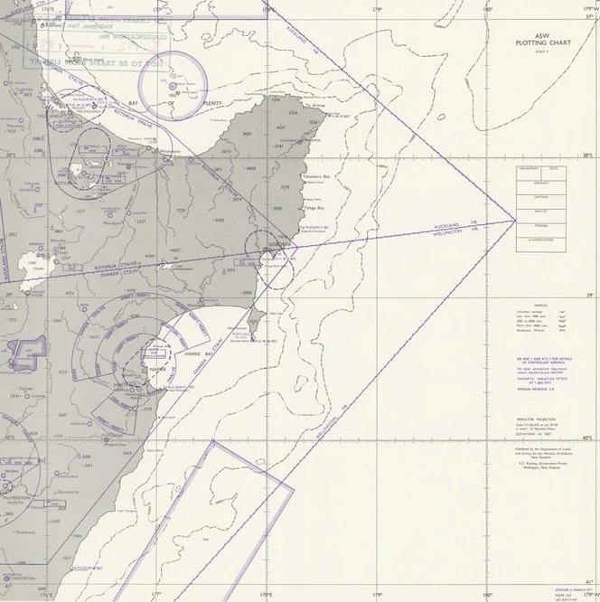 ASW plotting chart sheet 4 : [Central North Island East Coast New Zealand].