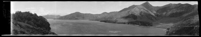 Panorama of Tira-Ora. Pelorus Sounds