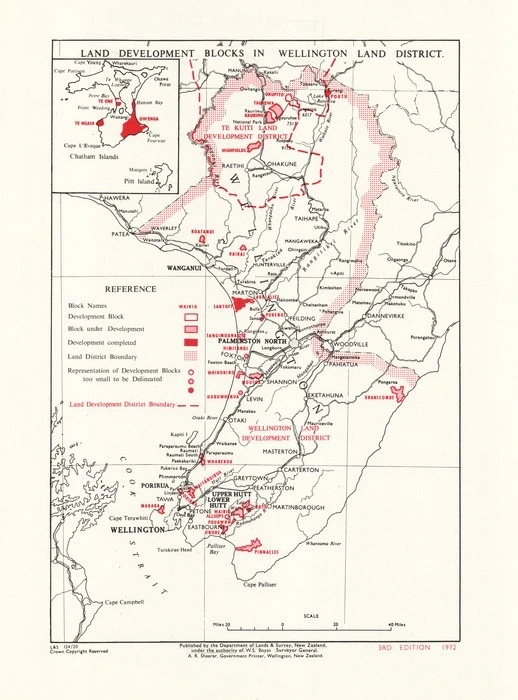 Land development blocks in Wellington Land District.