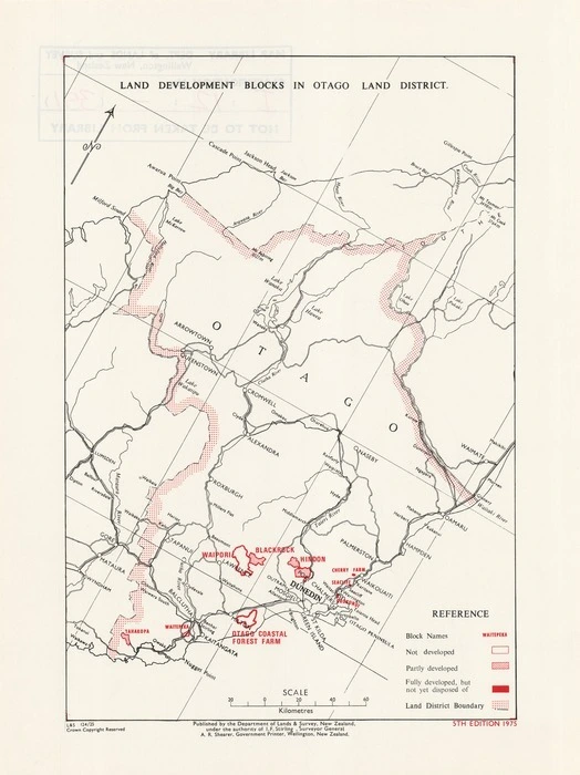 Land development blocks in Otago Land District.