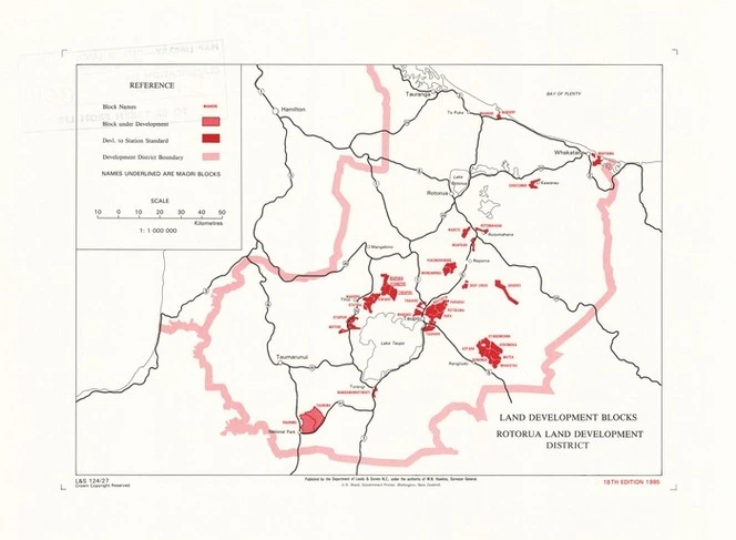 Land development blocks, Rotorua Land Development District.