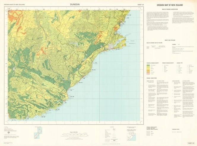 Dunedin / prepared by the Cartographic Branch, Department of Lands and Survey and published by the Water and Soil Division of the Ministry of Works and Development for the National Water and Soil Conservation Organisation, New Zealand ; compiled R.C. Prickett, J.A. Buckler and K.W. Steel from field work by K.W. Steel, J.A Buckler and R.I. McPherson.