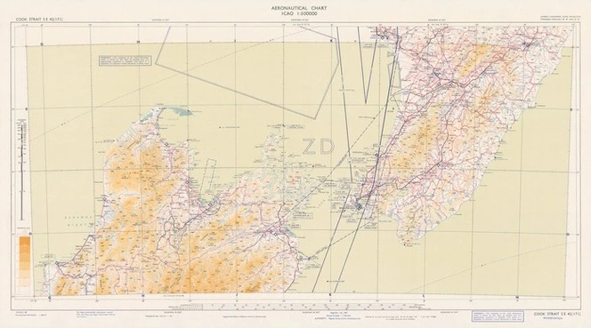 Aeronautical chart ICAO 1:500000. Cook Strait SE 42/171¹/₂.