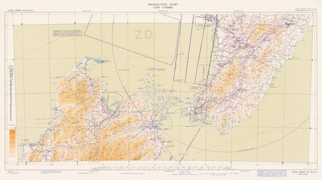 Aeronautical chart ICAO 1:500000. Cook Strait SE 42/171¹/₂.