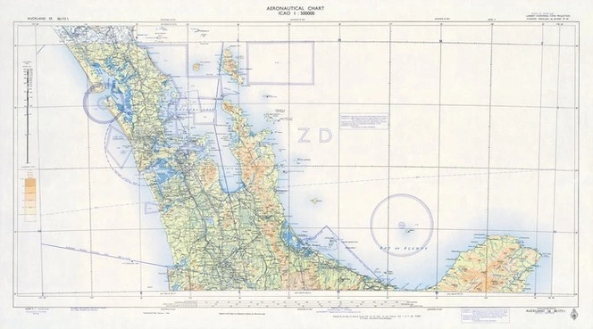 Aeronautical chart ICAO 1:500000. Auckland SE 38/173¹/₂